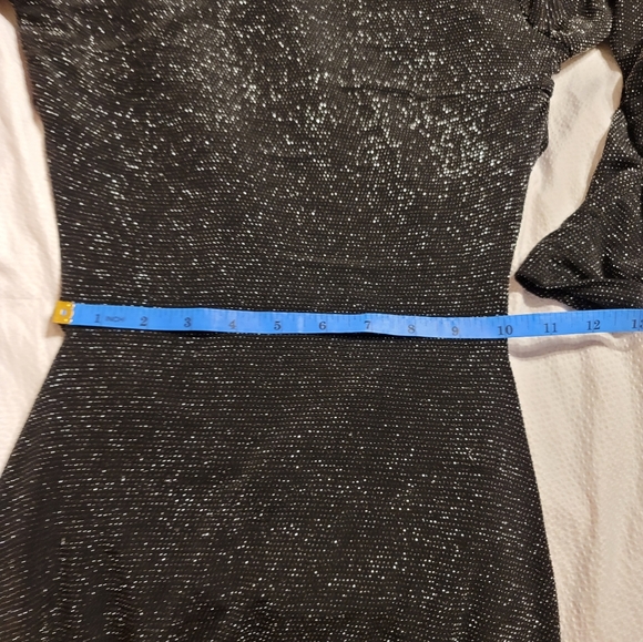 NWT MESHKI Long Sleeve backless low back high neck long dress rhinestone detail - Picture 7 of 16